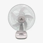 Kennede KN-2914 14-inch Rechargeable Fan with LED Light, Solar Charging, and AC/DC Support – Orange and Off-White