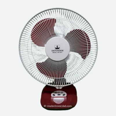 DEFENDER KN-2912 Rechargeable Fan 12-inch, AC/DC support, solar charging, 90° rotation, and up-down adjustment.