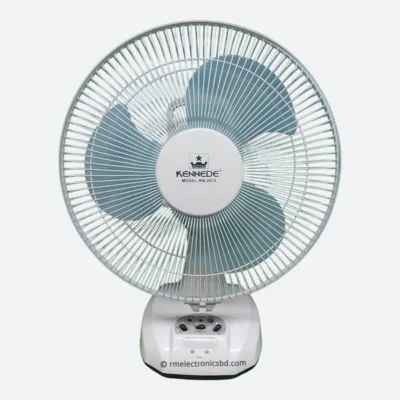Kennede KN-2912 Rechargeable Fan 12-inch, AC/DC support, solar charging, 90° rotation, and up-down adjustment.