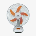 Defender KN-2914 14-inch Rechargeable Fan with LED Light, Solar Charging, and AC/DC Support – Orange and Off-White