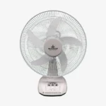Defender KN-2914 14-inch Rechargeable Fan with LED Light, Solar Charging, and AC/DC Support – Orange and Off-White