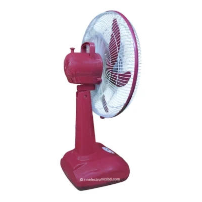 Defender KN-2926 16-inch Rechargeable Fan with AC/DC Power, LED Light, and Solar Charging – Maroon and Off-White