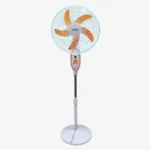 Defender kn 2936hrs 16-inch Rechargeable Stand Fan – Remote, LED, USB, Solar Charging, Orange and Light-Green