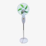 Kennede kn 2936hrs 16-inch Rechargeable Stand Fan – Remote, LED, USB, Solar Charging, Orange and Light-Green