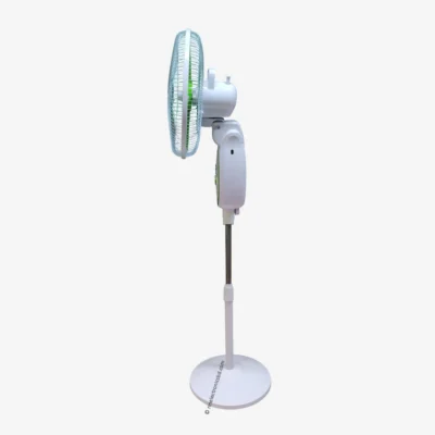 Kennede kn 2936hrs 16-inch Rechargeable Stand Fan – Remote, LED, USB, Solar Charging, Orange and Light-Green