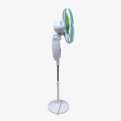 Kennede kn 2936hrs 16-inch Rechargeable Stand Fan – Remote, LED, USB, Solar Charging, Orange and Light-Green
