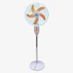 Kennede kn 2936hrs 16-inch Rechargeable Stand Fan – Remote, LED, USB, Solar Charging, Orange and Light-Green