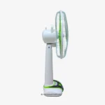 Defender KN-2936RS 16-inch Rechargeable Fan with Remote, USB Port, LED, Solar Charging, and 9-Speed Control – Orange and Light-Green
