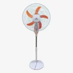 Defender kn 2938hrs 18-inch Rechargeable Stand Fan – Remote, LED, USB, Solar Charging, Orange and Light-Green