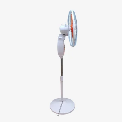 Defender kn 2938hrs 18-inch Rechargeable Stand Fan – Remote, LED, USB, Solar Charging, Orange and Light-Green