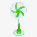 Defender kn 2986hrs 16-inch Rechargeable Fan – Smart AC/DC, Remote, LED, Solar Supported, Orange & Light-Green