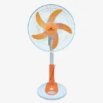 Defender kn 2986hrs 16-inch Rechargeable Fan – Smart AC/DC, Remote, LED, Solar Supported, Orange & Light-Green