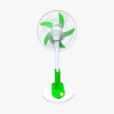 Kennede kn 2986hrs 16-inch Rechargeable Fan – Smart AC/DC, Remote, LED, Solar Supported, Orange & Light-Green