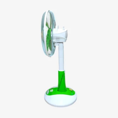 Kennede kn 2986hrs 16-inch Rechargeable Fan – Smart AC/DC, Remote, LED, Solar Supported, Orange & Light-Green