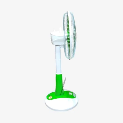 Kennede kn 2986hrs 16-inch Rechargeable Fan – Smart AC/DC, Remote, LED, Solar Supported, Orange & Light-Green