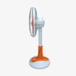 Kennede kn 2986hrs 16-inch Rechargeable Fan – Smart AC/DC, Remote, LED, Solar Supported, Orange & Light-Green