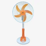 Kennede kn 2986hrs 16-inch Rechargeable Fan – Smart AC/DC, Remote, LED, Solar Supported, Orange & Light-Green