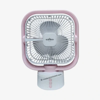 OneStar OS 2911 Rechargeable Mini Fan - Foldable Desk Fan with LED Light and USB Type-C Charging pink Color