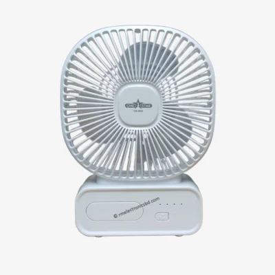 OneStar OS 2902 Rechargeable Mini Fan with 2400mAh Double Battery – Pink and Off-White
