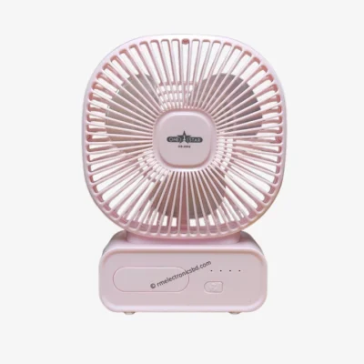 OneStar OS 2902 Rechargeable Mini Fan with 2400mAh Double Battery – Pink and Off-White