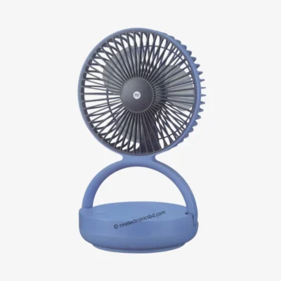 DP 7637 Rechargeable Mini Fan with 8000mAh Battery, Wall Mount, LED Light, and 90° Rotation