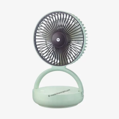 DP 7637 Rechargeable Mini Fan with 8000mAh Battery, Wall Mount, LED Light, and 90° Rotation