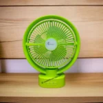 Supermoon SM 6670 Rechargeable Mini Fan with 3000mAh Battery, LED Light & AC/DC Mode – Lemon & Light-Cyan