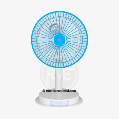DP 7627 Rechargeable Mini Fan 6 Inch – White, Gray, Blue Color 4000 mah battery