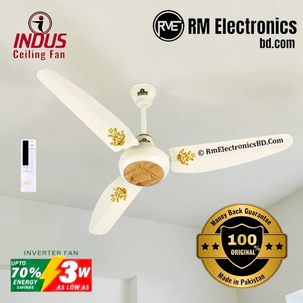 Indus Inverter bldc Ceiling Fan 30 Watt Indus Inverter bldc Ceiling Fan 56 Inch 30 Watt Cream Off-White