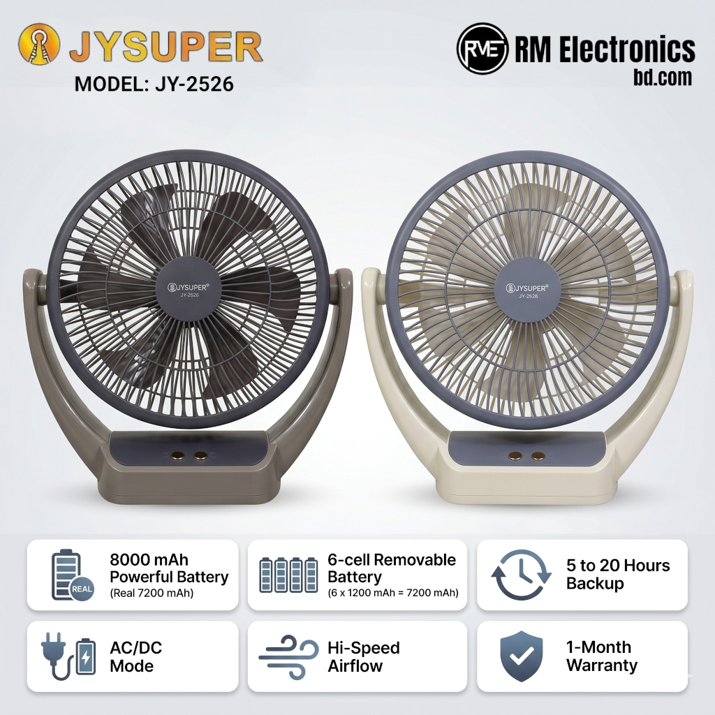 JY Super JY 2526 echargeable Mini Fan 8000mAh JY Super JY 2526 echargeable Mini Fan 8000mAh