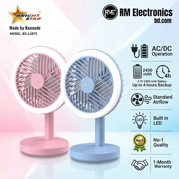 Brightstar BS L2875 Mini Rechargeable Fan 2400mAh Brightstar BS L2875 Mini Rechargeable Fan 2400mAh